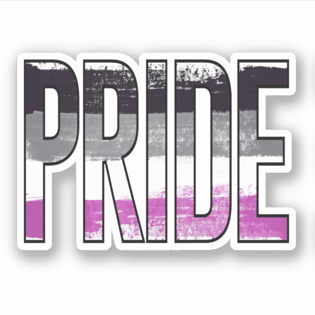 Pegatina Orgullo Asexual en Palabras (Anverso)