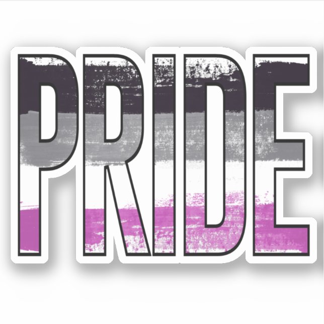 Pegatina Orgullo Asexual en Palabras (Anverso)