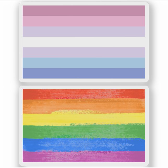 Pegatina Orgullo bigénero (Anverso)