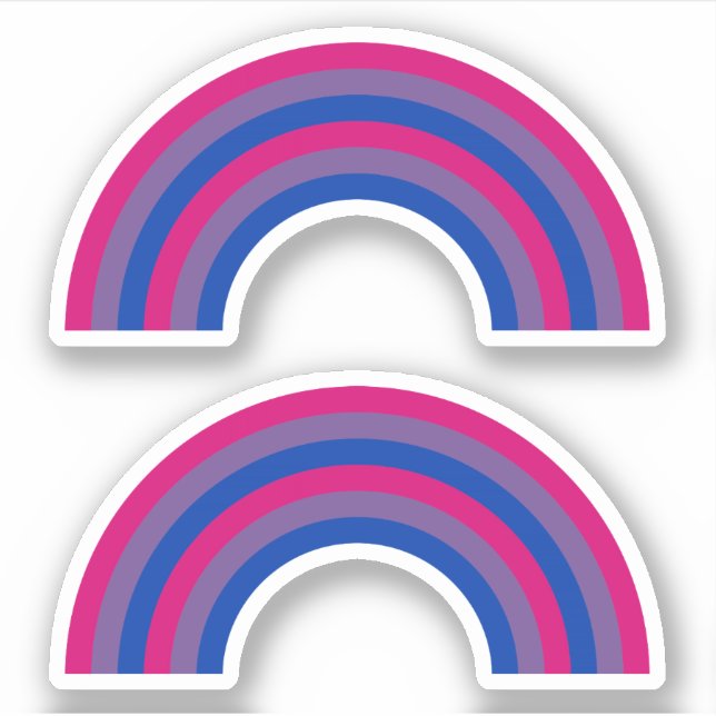 Pegatina Orgullo bisexual arcoiris (Anverso)
