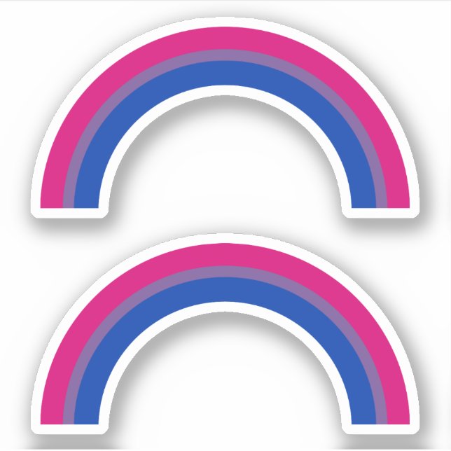 Pegatina Orgullo bisexual arcoiris (Anverso)