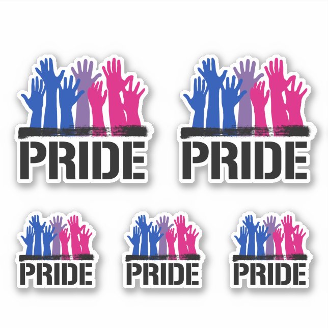 Pegatina Orgullo Bisexual Juntos (Anverso)
