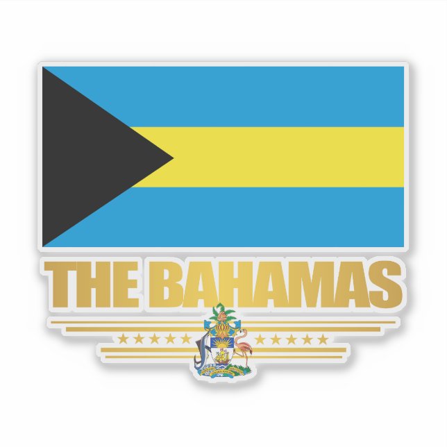 Pegatina Orgullo de Bahamas (Anverso)