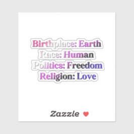 Pegatina Orgullo de fluidos de género - Lugar de nacimiento