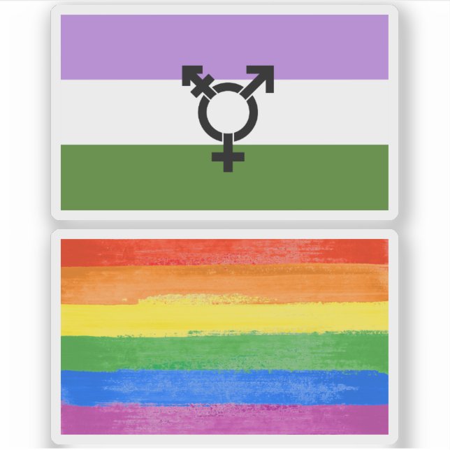 Pegatina Orgullo de género queer - queer (Anverso)