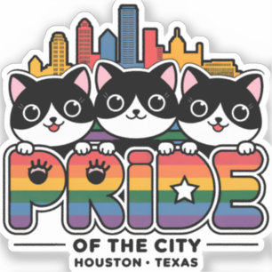 Pegatina Orgullo de Houston City Texas Bandera arcoiris de