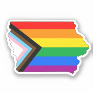 Pegatina Orgullo de Iowa Estado Progreso LGBTQ Orgullo