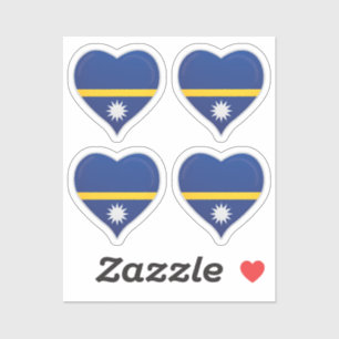 Pegatina Orgullo de la bandera de amor de Nauru