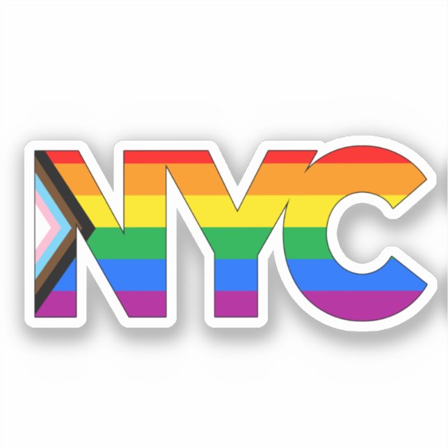 Pegatina Orgullo de la ciudad de Nueva York Progreso LGBTQ  (Anverso)