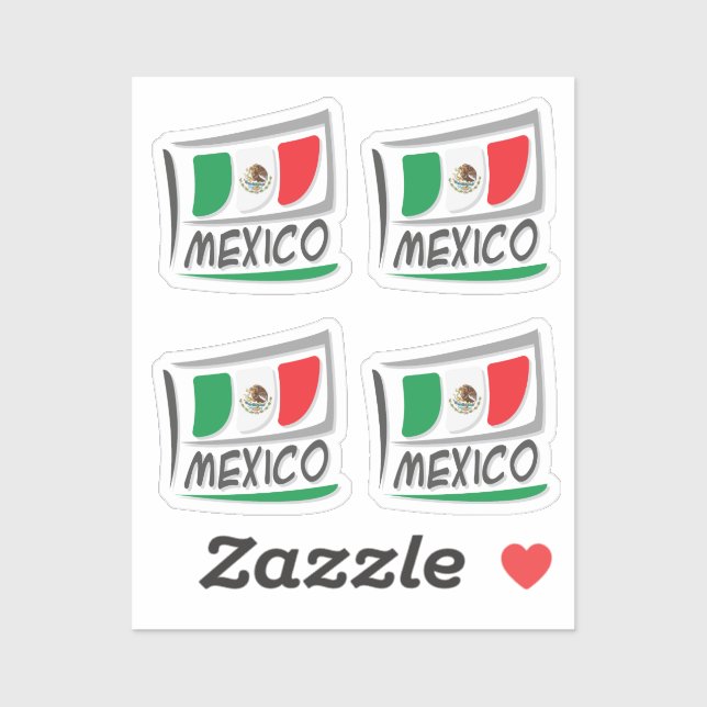 Pegatina Orgullo de México X Bandera (Hoja)