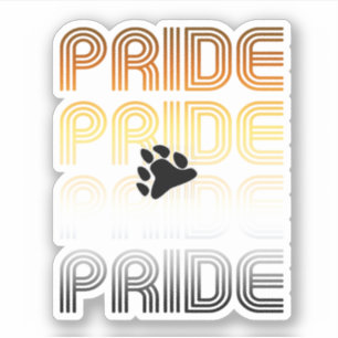 Pegatina Orgullo de Oso Garra Diseño de Patrón Retro Letras