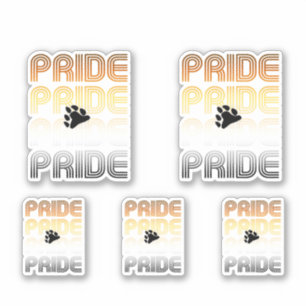 Pegatina Orgullo de Oso Garra Diseño de Patrón Retro Letras