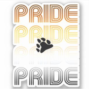 Pegatina Orgullo de Oso Garra Diseño de Patrón Retro Letras