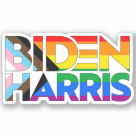 Pegatina Orgullo de progreso LGBTQ+ Biden Harris