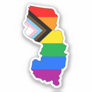 Pegatina Orgullo de progreso LGBTQ en Nueva Jersey