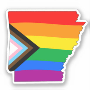 Pegatina Orgullo de progreso LGBTQ por el orgullo del estad