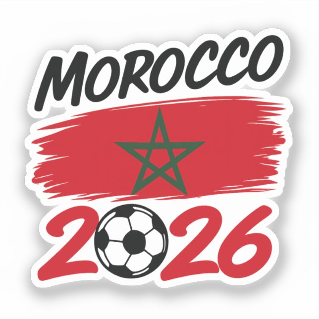 Pegatina Orgullo de seguidor de fútbol Marruecos 2026  (Anverso)