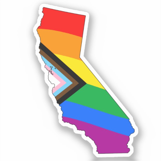 Pegatina Orgullo del Estado de California por el progreso d (Anverso)