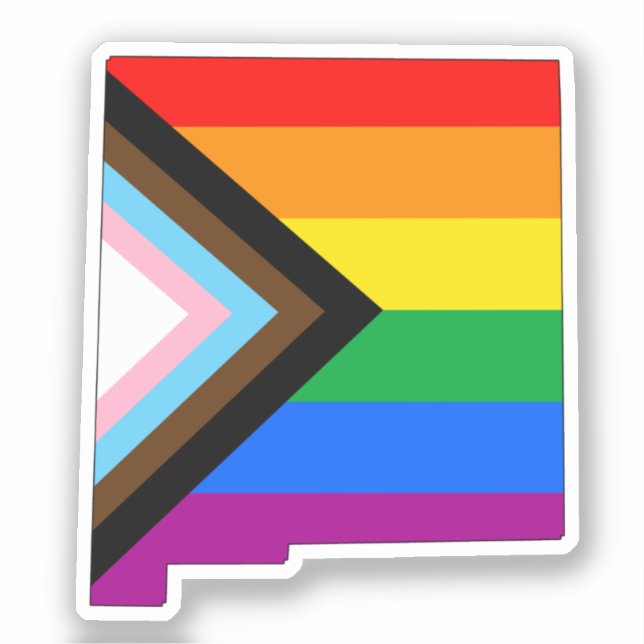 Pegatina Orgullo del Estado de Nuevo México Progreso LGBTQ  (Anverso)