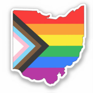 Pegatina Orgullo del Estado de Ohio por el progreso LGBTQ