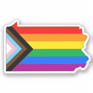 Pegatina Orgullo del Estado de Pensilvania Progreso LGBTQ O
