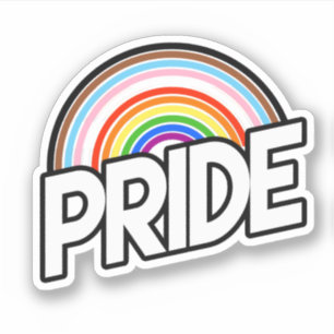 Pegatina Orgullo del progreso de los anillos arcoiris