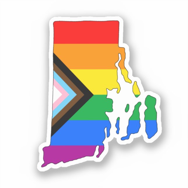 Pegatina Orgullo del progreso de Rhode Island (Anverso)