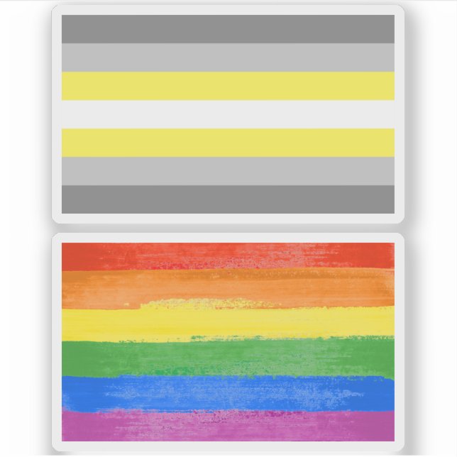 Pegatina Orgullo demigénero (Anverso)