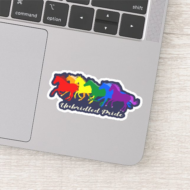 Pegatina Orgullo desenfrenado - Caballos galopantes LGBTQ+  (Detalle)