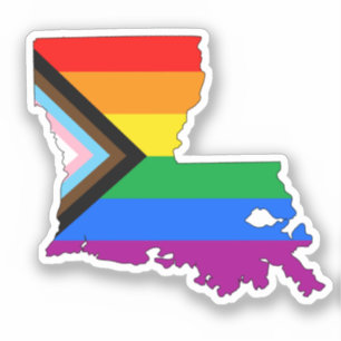 Pegatina Orgullo estatal de Luisiana LGBTQ Progreso Orgullo