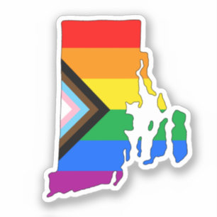 Pegatina Orgullo estatal de Rhode Island Progreso de orgull