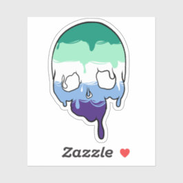 Pegatina Orgullo gay con cráneo