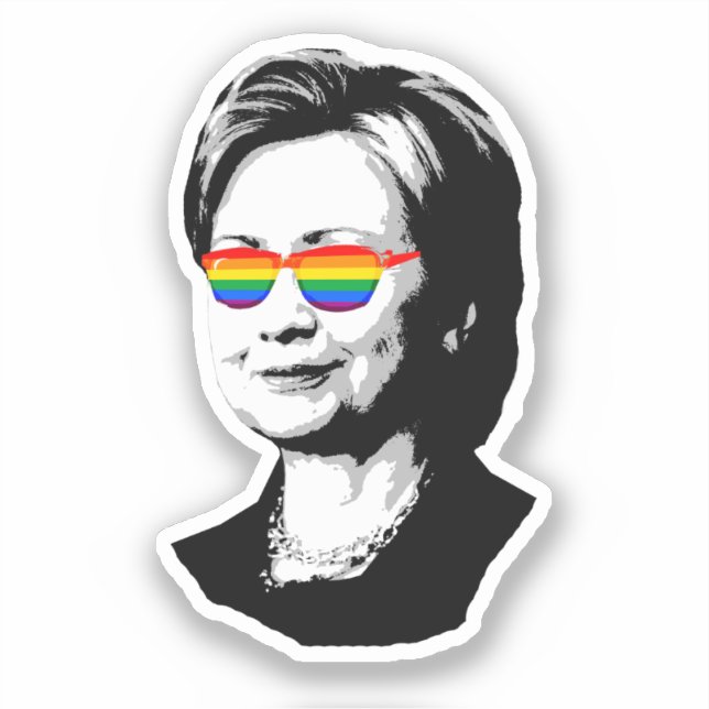 Pegatina Orgullo Gay de Hillary Clinton (Anverso)