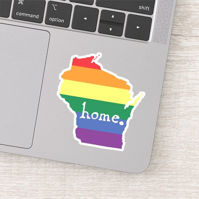 Pegatina Orgullo Gay de Wisconsin | Mapa del hogar (Detalle)