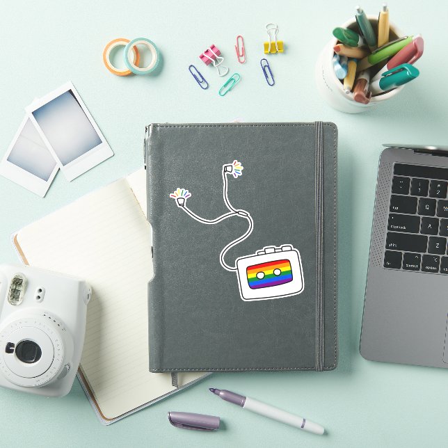 Pegatina Orgullo gay | Jugador de cassette arco iris (Funda para iPad)