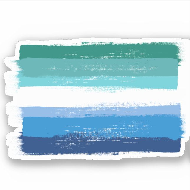Pegatina ORGULLO GAY MASCULINO PINTADO - Azul claro (Anverso)