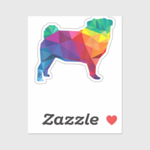 Pegatina Orgullo gay Pug LGTB Bandera Arcoiris camiseta Per