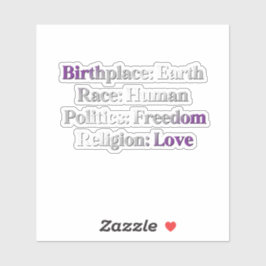 Pegatina Orgullo Greysexual - Lugar de nacimiento: Tierra. 