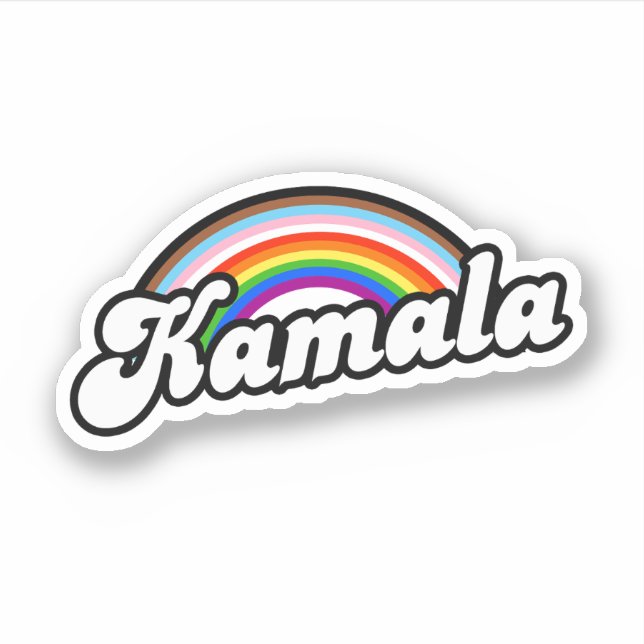 Pegatina Orgullo inclusivo de Kamala (Anverso)