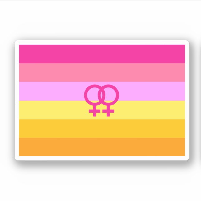 Pegatina Orgullo Lesbiana Amanecer WLW (Anverso)