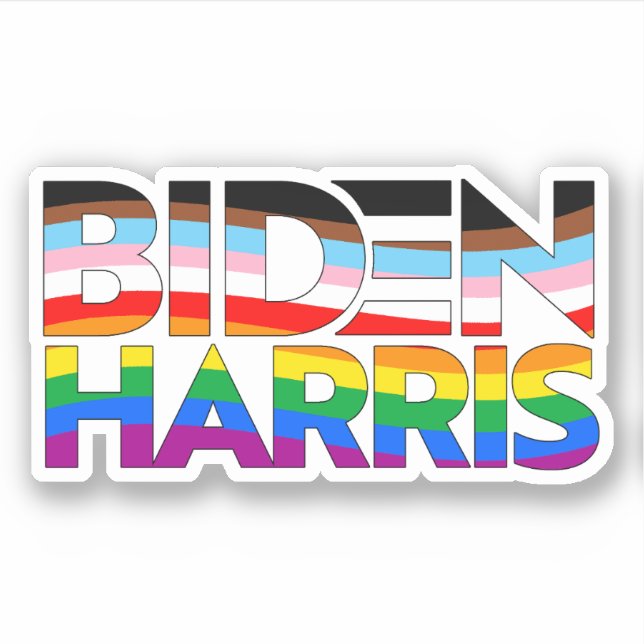 Pegatina Orgullo LGBTQ+ Biden Harris (Anverso)