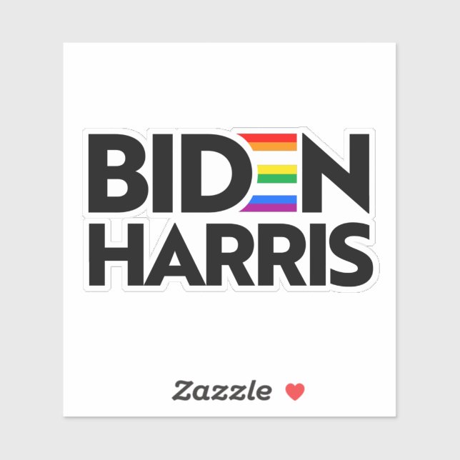 Pegatina Orgullo LGBTQ por Biden Harris (Hoja)