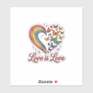 Pegatina Orgullo Mariposa Corazón Amor Es Amor Diseño de Ca
