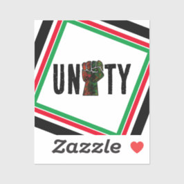 Pegatina orgullo negro puño rojo verde panafricana unidad d