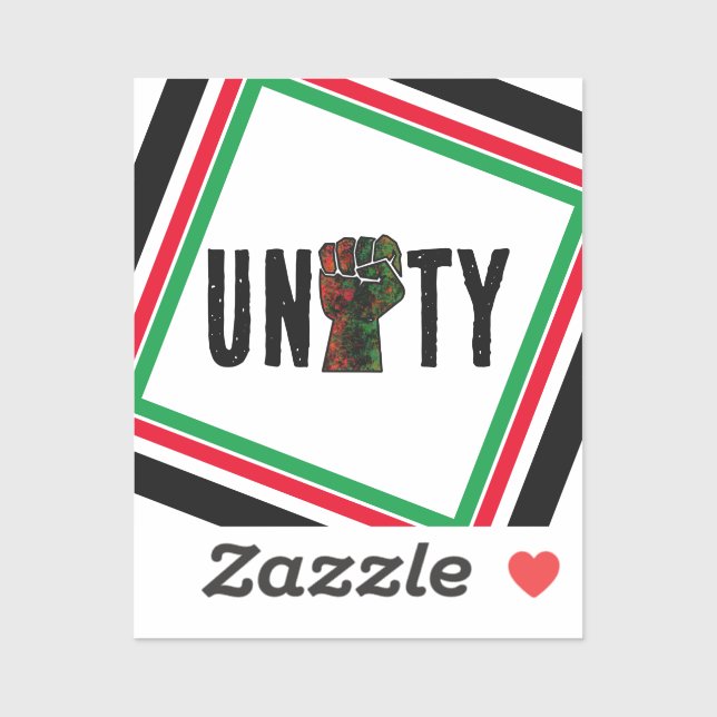 Pegatina orgullo negro puño rojo verde panafricana unidad d (Hoja)