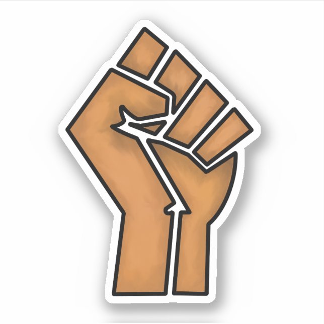 Pegatina orgullo negro puño unidad historia unidad unidad a (Anverso)