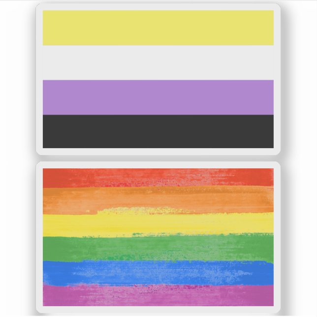 Pegatina Orgullo no binario (Anverso)