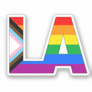 Pegatina Orgullo Progresista LGBTQ de Los Ángeles