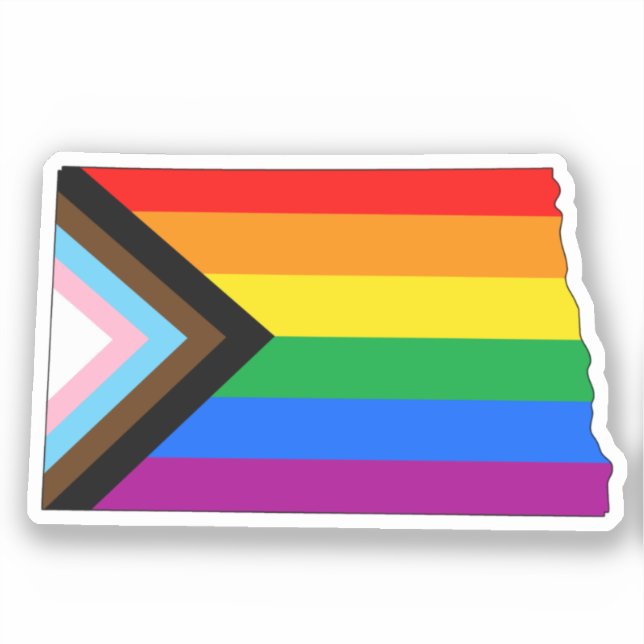 Pegatina Orgullo progresista LGBTQ de orgullo estatal de Da (Anverso)