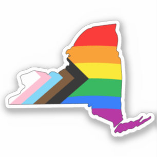 Pegatina Orgullo Progress Pride LGBTQ del Estado de Nueva Y